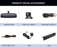 Nouveau 2019 2+32 Go 3 canaux Enregistreur vidéo embarqué ADAS 4G Android Rétroviseur FHD 1080P avec support spécial Caméra de tableau de bord pour taxi