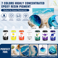 TIMESRUI Pâte de Pigment de Résine Époxy UV Haute Concentration 7 Couleurs, Pigment de Revêtement Opaque, Couleurs Océaniques Marines Transparentes et Opaques