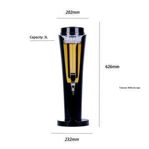 Acciaio inossidabile 3L birra torre staccabile tubo di ghiaccio trasparente con doppio rubinetto Bar porta bevande contenitore - Product Image 5