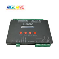Carte SD K-8000C 8 ports Max 8192 pixels IC Sortie de signal SPI RGB RGBW Contrôleur LED programmable