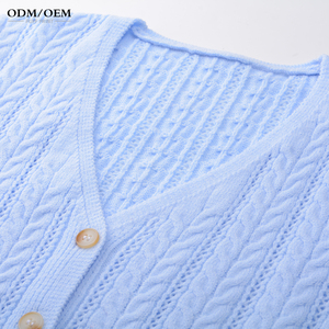 Suéter Cárdigan Informal Personalizado para <span class=keywords><strong>Mujer</strong></span>, Diseño Jacquard, Tejido de Invierno, con Logotipo Personalizado, Top de Punto para <span class=keywords><strong>Mujer</strong></span> - Product Image 4