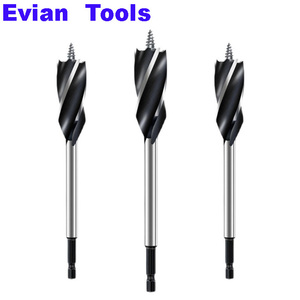 Evian Tools Punte <span class=keywords><strong>per</strong></span> Trapano a Spirale <span class=keywords><strong>per</strong></span> Legno con Attacco da 1/4, a 4 Taglienti, <span class=keywords><strong>Punta</strong></span> Autofilettante <span class=keywords><strong>per</strong></span> <span class=keywords><strong>Fori</strong></span> in Legno, Serrature di Porte e Armadi - Product Image 1