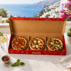 Zicpole Premium 3 Mini Pizze in Una Scatola Senza Salsa Versione Pronta da Mangiare Soluzione per Fast Food da Asporto Confezione per Feste e Condivisione - Product Image 3