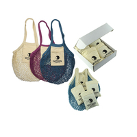 Bolsas de malla de algodón reutilizables, bolsa de mercado para embalaje de frutas y verduras, bolsa de red para compras con monedero, bolsa de tela