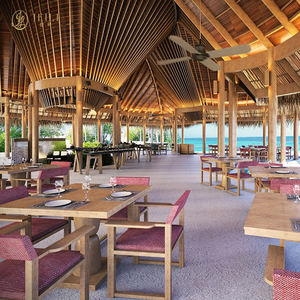 JEILI - Juego de <span class=keywords><strong>Muebles</strong></span> de Lujo para Exteriores, Mesa de Madera con Sillas Tejidas de Cuerda, para Playa, Resort, Restaurante Comercial Moderno - Product Image 2