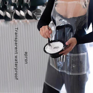 Không thấm nước dầu-proof TPU Tạp dề rõ ràng dành cho người lớn cổ mặc kháng eo <span class=keywords><strong>PVC</strong></span> Nail thợ cắt tóc Tạp dề cho Thẩm mỹ viện biểu tượng tùy chỉnh - Product Image 1