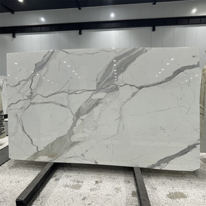 Prix de gros Dalles de marbre blanc Calacatta pour carrelage de sol, îlot de cuisine, plan de travail en marbre, panneau mural d'escalier - Product Image 2