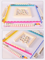 Support magnétique pour tuiles de Mahjong de 20 pouces, en acrylique, festonné, avec poussoirs magnétiques, motif écaille de tortue