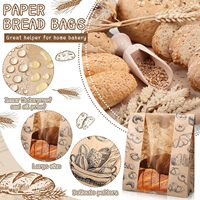 Sacs d'emballage pour pain au levain en papier kraft biodégradable, écologiques, durables, faits à la main, avec fenêtre et étiquette, résistants à l'humidité et à la chaleur
