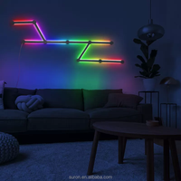 Barre lumineuse murale intelligente RGBIC créative à assembler soi-même, synchronisation musicale, lampe d'ambiance