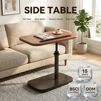 Table basse moderne extensible avec plateau réglable en hauteur, structure en bois et métal, facile à nettoyer, mobilier de salon