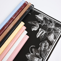 Nouveau design – Papier d'emballage mat pour bouquets, motif magnolia, pour fleuristes, luxueux, imperméable, pour emballage floral