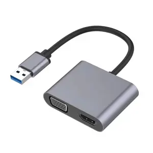 USB 3.0 zu HDTV VGA Adapter 1080P Multi-Display 2 in1 USB zu HDTV Konverter für Windows 7/8/10 OS