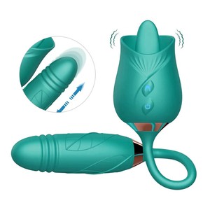 Vibratore rosa ricaricabile da donna con clitoride e G-Spot succhiando e spingendo funzioni per adulti Sex Toy - Product Image 2
