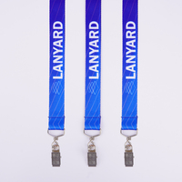 Vente en gros logo personnalisé polyester nylon sublimation tissé porte-carte d'identité badge porte-clés longes avec rupture de cou dragonne