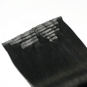 Extensions de cheveux humains vierges russes bruts, 100% Remy de haute qualité, invisibles, double trame, lisses, à clips, couleur personnalisée - Product Image 1
