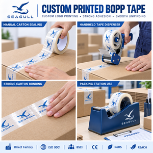 50mm Transparentes Verpackungsklebeband Mit Firmenlogo Individuell Bedruckt Für Kartons Und <span class=keywords><strong>Versand</strong></span> - Product Image 3