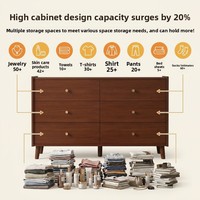Commode de chambre à coucher multifonctionnelle à plusieurs niveaux en bois massif de style américain, armoire de rangement grande capacité, meubles de salon