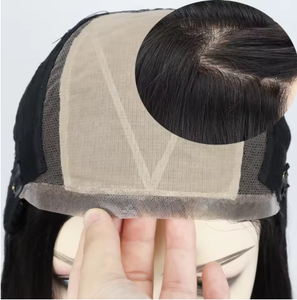 Parrucca con Base in Seta, 100% Capelli Umani, Capelli Vergini Brasiliani, Top in Seta con Bordo in Pizzo, Copertura Frontale in PU, Effetto Cuoio Capelluto Realistico per <span class=keywords><strong>Donna</strong></span> - Product Image 2