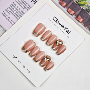 Cercueil presse sur ongles faux ongles conseils couverture complète moyen faux ongles dégradés pour femmes et filles 10 pièces - Product Image 1