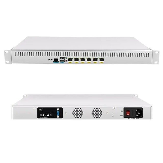 1U Rackmount Intel N5105 J4125 N4000 Quad Core PC Firewall Server 6xIntel I225 I226 NICs Soft Router for PfSense OPNsense AES-NI