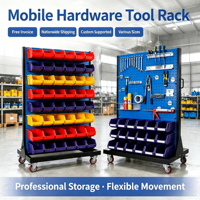 Chariot organisateur mobile à panneaux perforés pour l'entretien d'atelier, multifonctionnel comme présentoir à outils et support de rangement pour vis