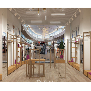 Mesa comercial Uniqlo escalonada para tiendas de ropa Exhibición minorista de vidrio y madera en centros comerciales - Product Image 2