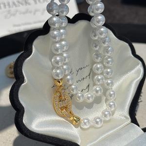 Collar de Plata de Ley S925, Estilo Vintage Francés, Elegante, con Colgantes Brillantes Personalizados, Dijes Finos en Contraste - Product Image 1