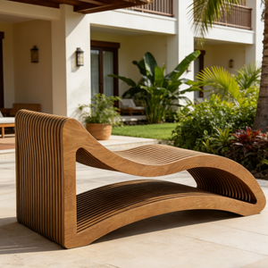 Silla de Descanso de Madera para Exteriores, Silla de Jardín, Silla de Descanso Nórdica para <span class=keywords><strong>Piscina</strong></span>, Playa, Resort, Villa - Product Image 5