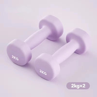 اليوغا صالة الألعاب الرياضية التجارية النيوبرين الفينيل الوزن اللون شعار مخصص 5lb مجموعة الدمبلز لاستخدام النساء
