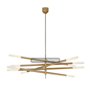 Lámpara de Araña LED Dorada para <span class=keywords><strong>Restaurante</strong></span>, Sala de Estar o Villa, Moderna y Lujosa, de <span class=keywords><strong>Cristal</strong></span> - Product Image 1
