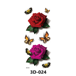 Hot Selling Wasser transfer Sexy 3d Schmetterling Blume Wasserdichte und schweiß feste Tattoos Aufkleber für Frauen Körper dekoration - Product Image 6