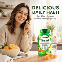 Nutrition Quotidienne pour les Vendeurs E-commerce aux États-Unis et en Europe – Complément Alimentaire à Marque Blanche OEM – Gommes de Vitamine C 500mg par Portion, 92 Unités