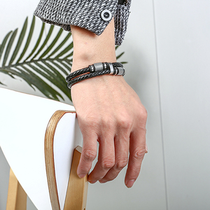 <span class=keywords><strong>Precio</strong></span> al por mayor, pulsera <span class=keywords><strong>de</strong></span> cuero personalizada, joyería para <span class=keywords><strong>hombre</strong></span>, brazalete <span class=keywords><strong>de</strong></span> <span class=keywords><strong>cordón</strong></span> <span class=keywords><strong>de</strong></span> cuero trenzado <span class=keywords><strong>de</strong></span> acero inoxidable - Product Image 6