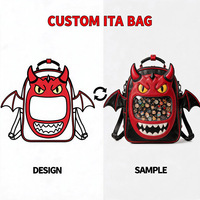 Sac à main Ita Bag transparent pour épingles, design personnalisé, style gothique chauve-souris, vampire, démon, faible MOQ, fabricant, anime, cosplay