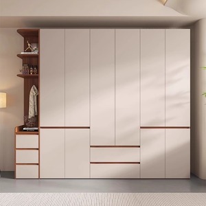 Armario Moderno Minimalista de Madera Maciza con Puertas Abatibles y Gran Capacidad de Almacenamiento para Dormitorio - Product Image 3