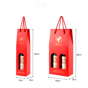 Venta al por mayor logotipo personalizado de impresión de embalaje plegable 2 de vidrio de <span class=keywords><strong>vino</strong></span> de caja <span class=keywords><strong>para</strong></span> regalo - Product Image 5
