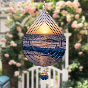 10 Inch Sublimation Blank Lighted LED White Wind Spinner 3D Metal Yard Decoration Custom Printing Outdoor - Product Image 5
