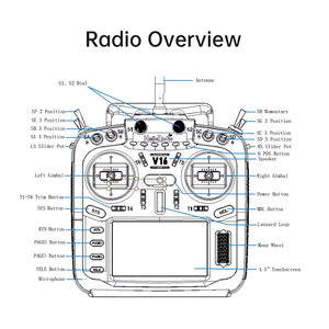 HelloRadio V16 PRO MAX Control remoto ELRS Transmisor Mano izquierda Soporte EDGETX OPENTX Cabezal de alta frecuencia Pantalla táctil <span class=keywords><strong>TX16S</strong></span> - Product Image 6