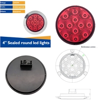 Feux arrière LED ronds scellés de 4 pouces à haute luminosité, 12V, faible consommation, étanches IP67, pour remorque, camion, camping-car, bateau