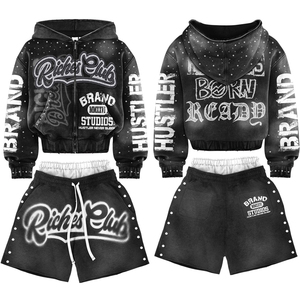 Comfortable Casual Wear Two Piece Hoodie <b>Set</b> with Custom Branding Service Best Price Hooded Sweatshirt and Shorts <b>Set</b> For Men - Product Image 1