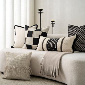 Yuanhee 50cm * 50cm Wabi Sabi almohada decorativa adecuada para Senior Villa Hotel sala de estar sofá cama en el cojín de la ventana de la Bahía - Product Image 2