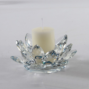 Portacandele in Vetro Cristallo Trasparente a Forma di Loto di Alta Qualità, Decorazione <span class=keywords><strong>da</strong></span> Tavolo, Ornamenti Dedicati <span class=keywords><strong>al</strong></span> Portacandele per Ghee - Product Image 5