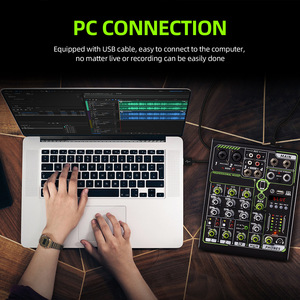 Pl4 Pro Live Sound. Card Mixer + 48V powersupply, dòng sống di động không dây dễ dàng liên kết với máy tính và điện thoại di động - Product Image 3
