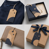 Étiquettes suspendues verticales personnalisées avec accent en feuille métallisée, étiquettes de vêtements estampées à chaud, cartes et ficelles pour la vente en gros de vêtements