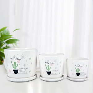 ชุดใหญ่โมเดิร์นแคคตัส <span class=keywords><strong>Happy</strong></span> <span class=keywords><strong>Day</strong></span> กระถางดอกไม้เซรามิกปลูกพืช - Product Image 2