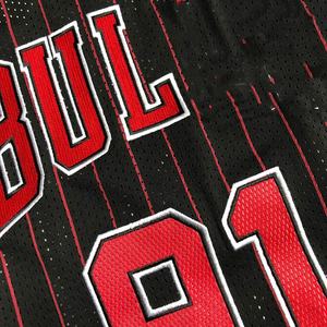 Großhandel Günstige 1997 Saison Nr. 91 Rodman Basketball-Trikot Bedruckte Technik Mesh Atmungsaktiv Schnelltrocknend für Erwachsene Fitness - Product Image 5