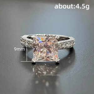 Anello versatile con pietra quadrata per donna, elegante design intarsiato, gioielli alla moda per tutti i giorni - Product Image 3