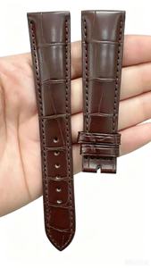 <span class=keywords><strong>Bracelet</strong></span> de montre en <span class=keywords><strong>cuir</strong></span> d'alligator véritable fait main de 12 mm à 22 mm, remplacement pour Patek Philippe 5146 5227 5296 5936, compatible avec fermoir plié - Product Image 6