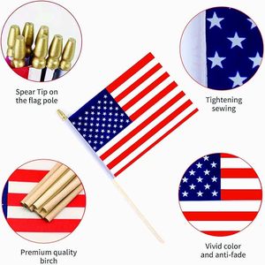 Bandiera Americana Mini Portatile Personalizzabile con Logo, Asta in Alluminio, Bandiere Promozionali in Poliestere - Product Image 3